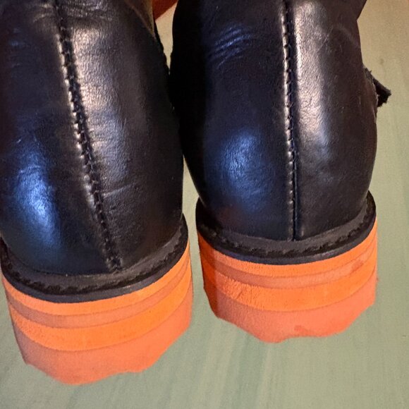 Womens John Fluevog Tall Black Leather Zip Maggie Bond Girl Boots Size 8 - Picture 7 of 16